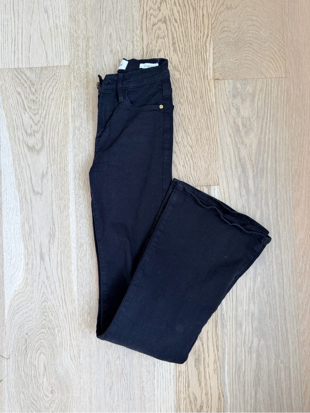 FRAME Le Flare High Rise Black Bootcut Jeans